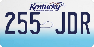 KY license plate 255JDR