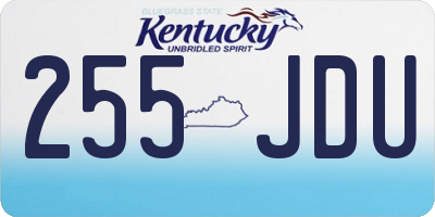 KY license plate 255JDU