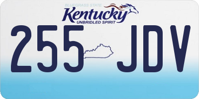 KY license plate 255JDV