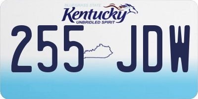 KY license plate 255JDW