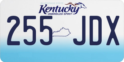 KY license plate 255JDX