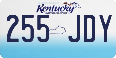KY license plate 255JDY