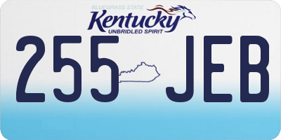 KY license plate 255JEB
