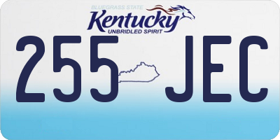 KY license plate 255JEC