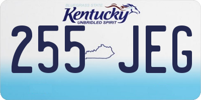 KY license plate 255JEG