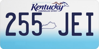 KY license plate 255JEI