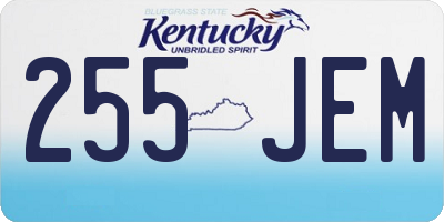 KY license plate 255JEM