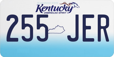 KY license plate 255JER