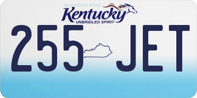 KY license plate 255JET