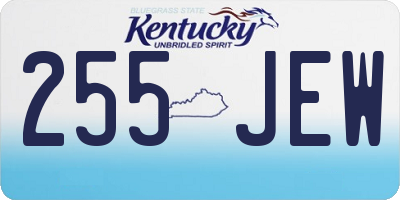 KY license plate 255JEW