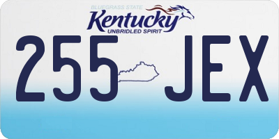 KY license plate 255JEX