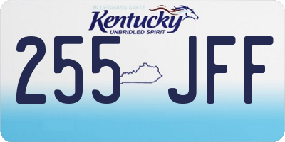 KY license plate 255JFF