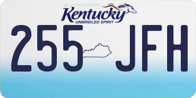 KY license plate 255JFH