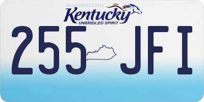 KY license plate 255JFI
