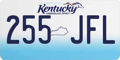 KY license plate 255JFL