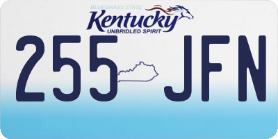 KY license plate 255JFN
