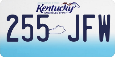 KY license plate 255JFW