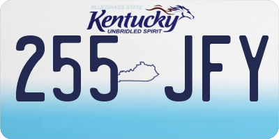 KY license plate 255JFY