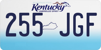 KY license plate 255JGF