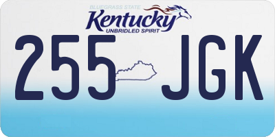 KY license plate 255JGK