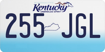 KY license plate 255JGL