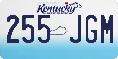 KY license plate 255JGM