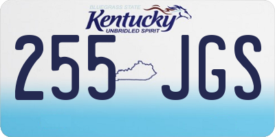 KY license plate 255JGS