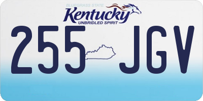 KY license plate 255JGV