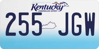 KY license plate 255JGW