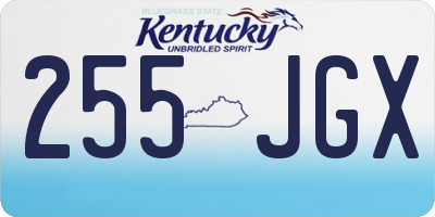 KY license plate 255JGX