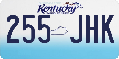 KY license plate 255JHK