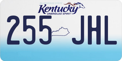 KY license plate 255JHL