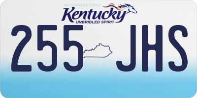 KY license plate 255JHS