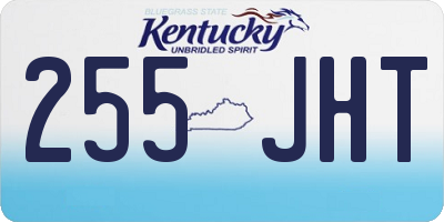 KY license plate 255JHT
