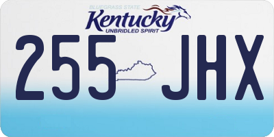 KY license plate 255JHX