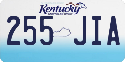 KY license plate 255JIA