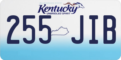 KY license plate 255JIB