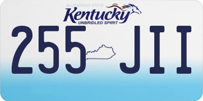 KY license plate 255JII