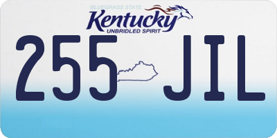 KY license plate 255JIL