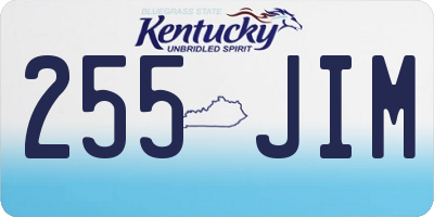 KY license plate 255JIM