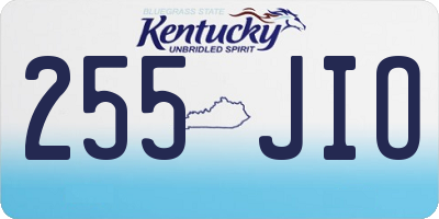 KY license plate 255JIO