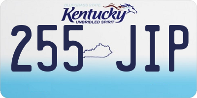 KY license plate 255JIP