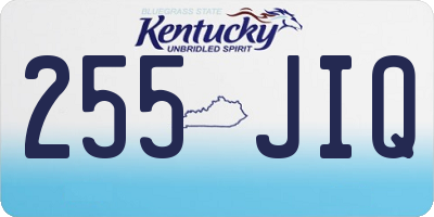 KY license plate 255JIQ