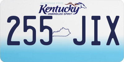 KY license plate 255JIX
