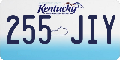 KY license plate 255JIY