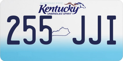 KY license plate 255JJI