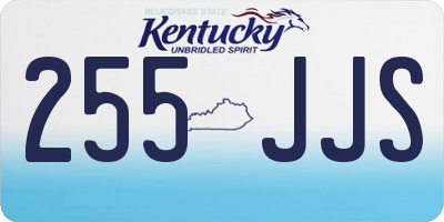 KY license plate 255JJS