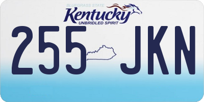 KY license plate 255JKN