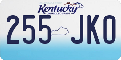 KY license plate 255JKO