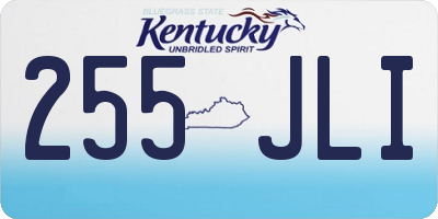 KY license plate 255JLI
